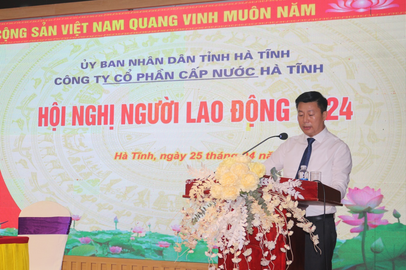 CÔNG TY CỔ PHẦN CẤP NƯỚC HÀ TĨNH TỔ CHỨC THÀNH CÔNG HỘI NGHỊ NGƯỜI LAO ĐỘNG NĂM 2024