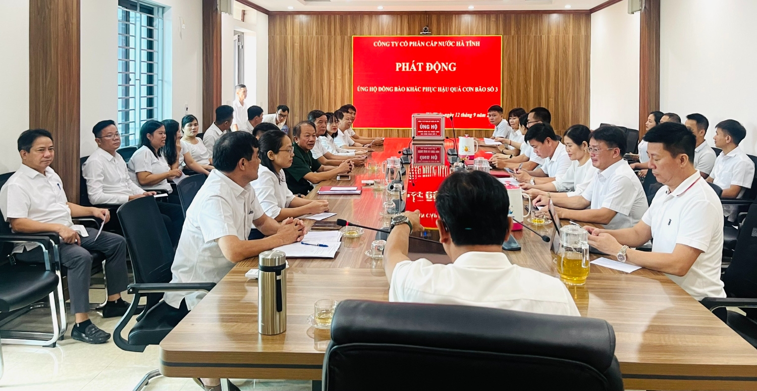 Công ty Cổ phần Cấp nước Hà Tĩnh phát động ủng hộ nhân dân các tỉnh miền Bắc bị thiệt hại do bão số 3